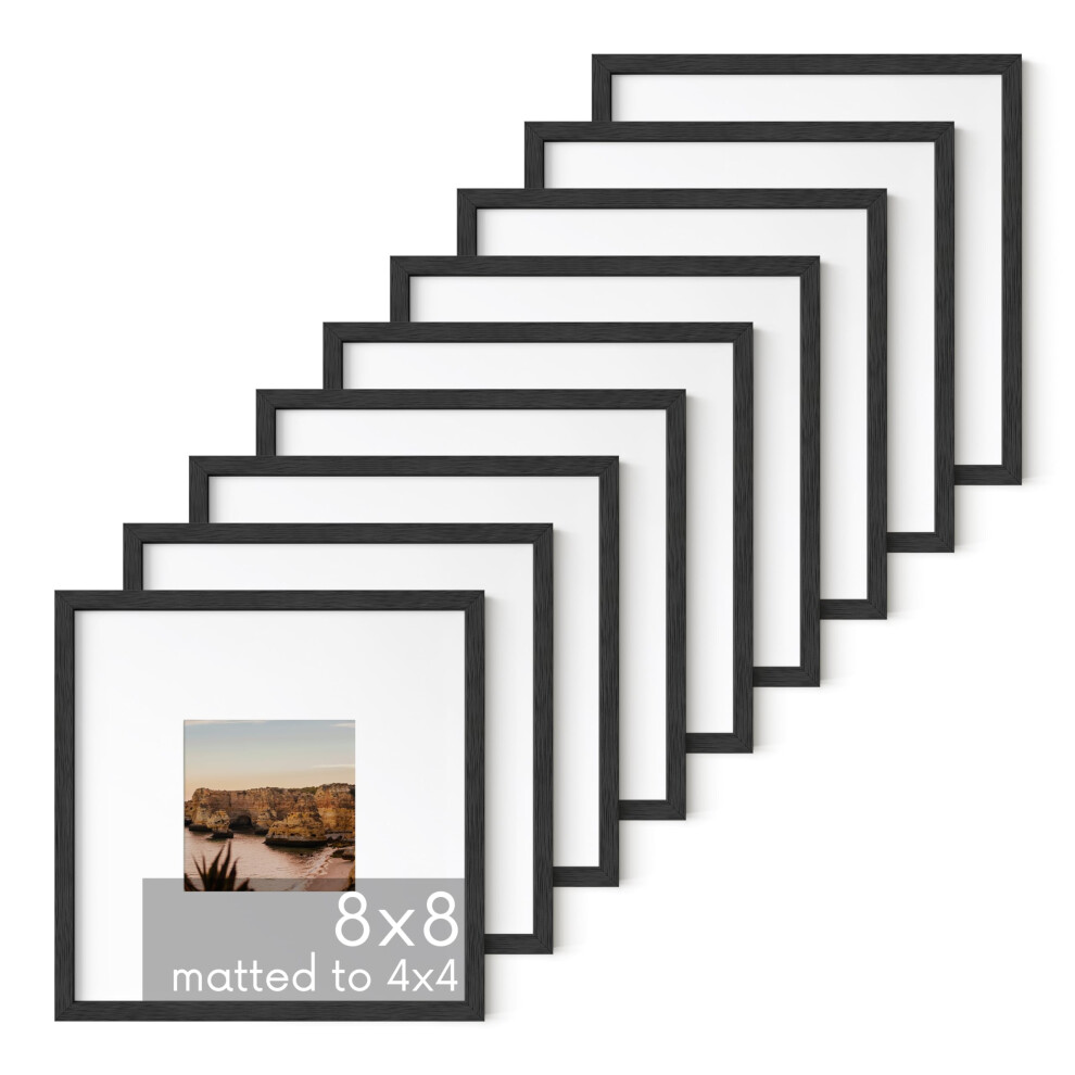 Ensemble de 9 cadres photo 8 x 8 de HAUS AND HUES Cadres noirs pour mur de galerie Cadres photo carr   s Cadres 8x8 Cadres photo noirs