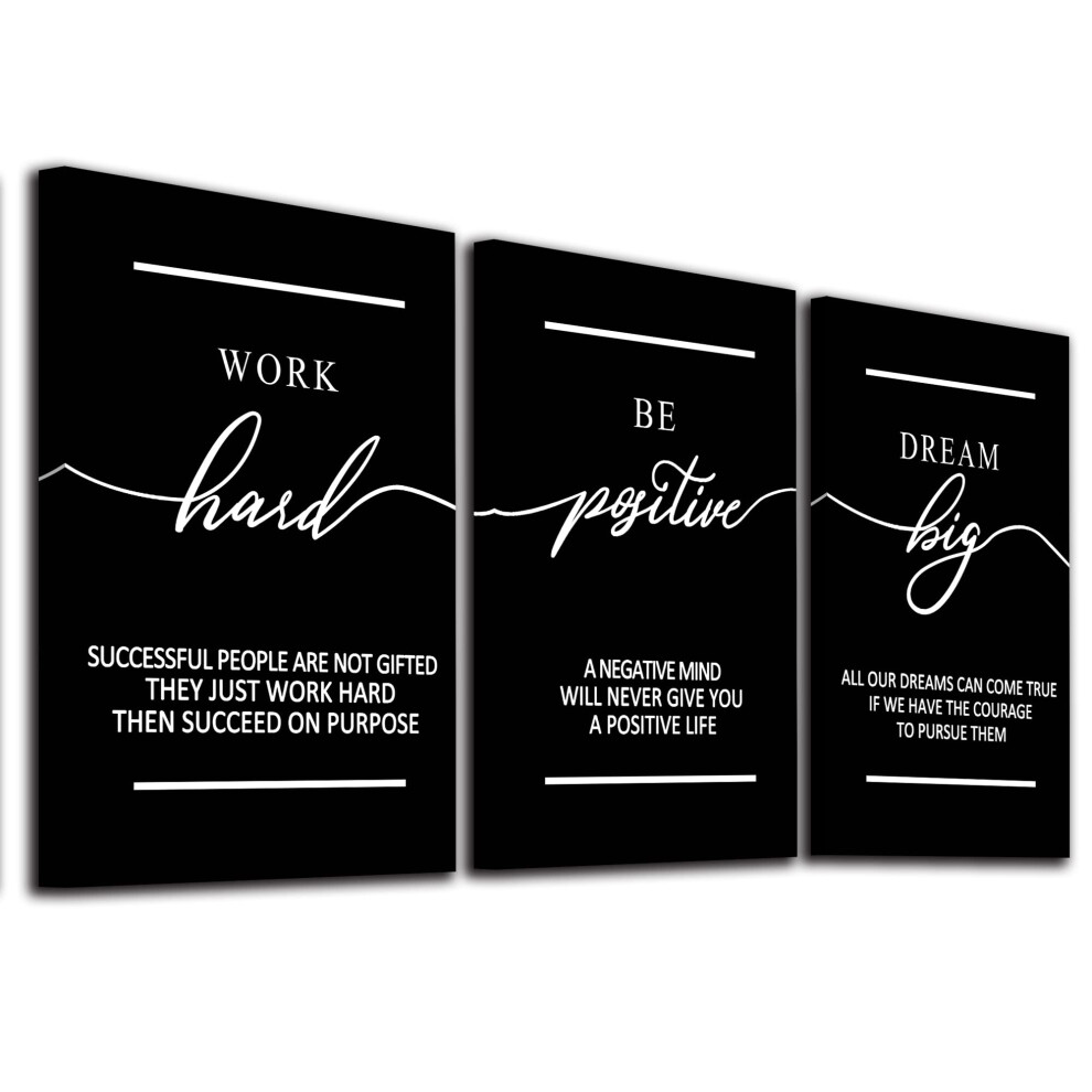 Art mural motivant - Impressions sur toile inspirantes avec citations noires, peintures, images, citations positives pour entrepreneur, d   coratio