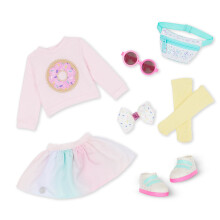 Glitter Girls - Outfit per bambole da 14 pollici - Abbigliamento colorato & occhiali da sole - Maglione rosa, gonna, marsupio & altro