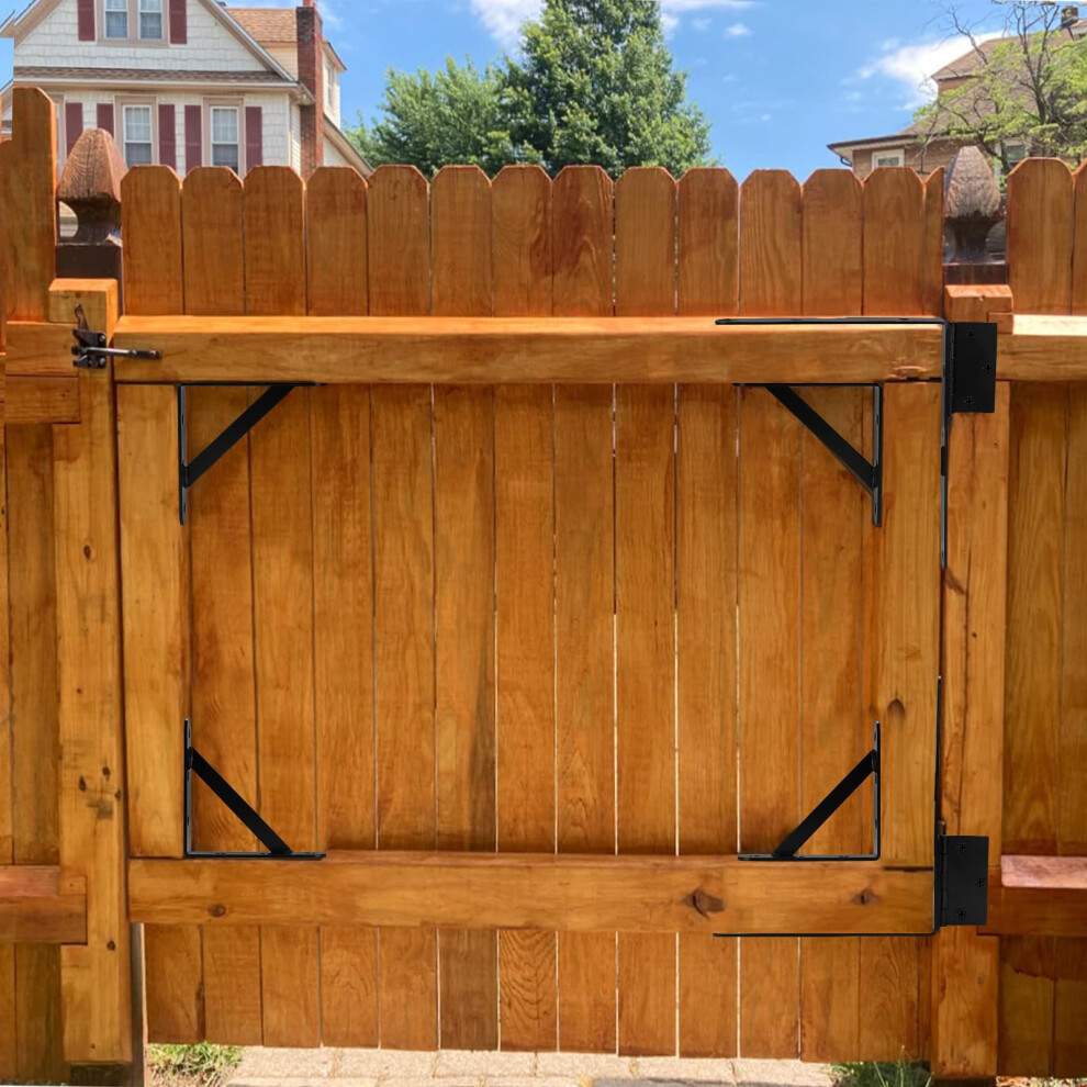 Mofeez Fence Gate Kit Iron Gate Hardware With Gate Latch For Wooden Fences Shed Doors Heavy Duty Anti Sag Gate Corner Brace Brac 647535950242