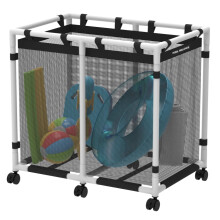 POOL FELLOWS Pool Storage Bin  105 Gallons  Holder for Noodles  Toys  Floats  Towels  Mesh Organizer for Swimming Equipments  Ba
