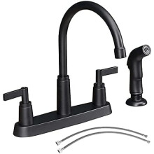 Black Kitchen Sink Faucet Matte Black Kitchen Faucet with Sprayer 3 0r 4 Hole Kitchen Faucets for RV Laundry Utility Kitchen Fau