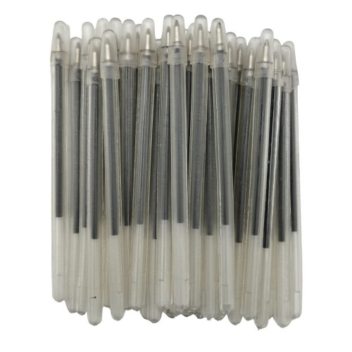 Comfort 24 Bulk Pack 4"" Clear Flexible Round Barrel Pens with Cap for Comfortable Writing (Blue)