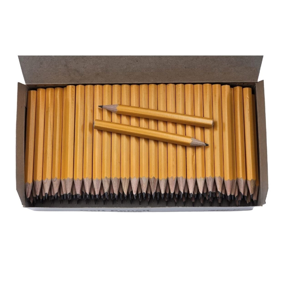 Crayons de golf Comfort Axis en vrac, corps jaune, 8,5 cm, mini crayons pr   -taill   s, 144/bo   te