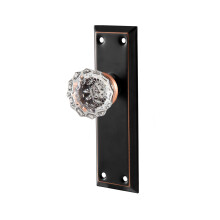 Newliplace 2 Pacote Vintage Cristal Maçanetas Dummy Interiores, Antigo Placa Longa em Bronze Envelhecido