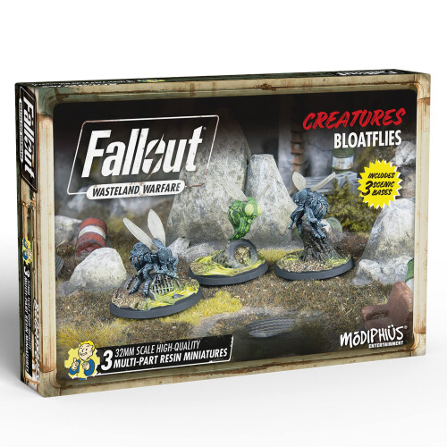 Modiphius Fallout Wasteland Warfare: Créatures Bloatflies - 3 Figurines 32mm Non Peintes