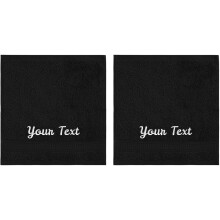 LA 'HAM MAM FINE Living Personnages serviettes avec du texte brode - 2 Pack Homorbant et super doux turcs turcs de bain en coton pour piscine de