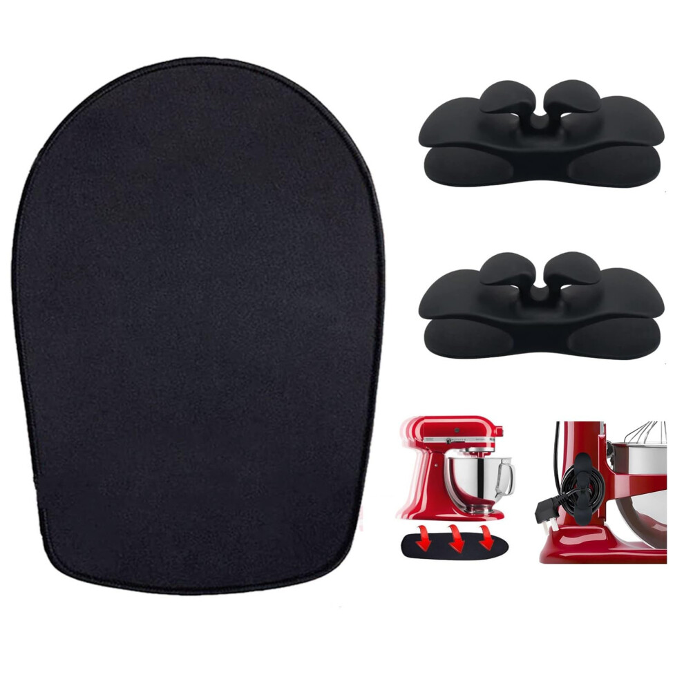 Tapis Coulissant Pour Mixeur Sur Socle Kitchen Aid Avec 2 Accessoires Noirs Pour Mixeur Tapis Coulissant Pour Mixeur Kitchen Aid Compatible Avec Le Mi-image