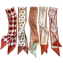 Retro Small Square Scarf Girl Heart Spring and Summer Ribbon Band Band Band Band Dcoration Chauffre d'charouche longue (Rouge Hair Band 5pcs)