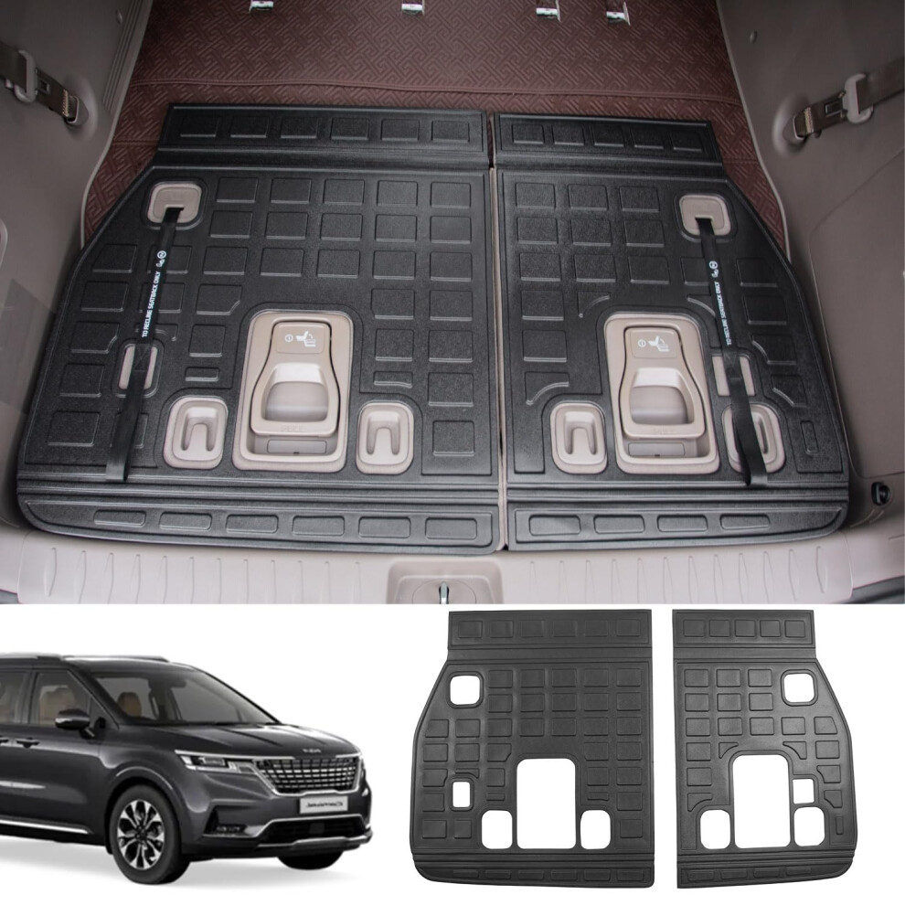 Powoq Backrest Mats Compatible With 2022-2024 Kia Carnival Non-Hybrid Back Seat Protector Behind 3Rd Row Replacement For 2022 2023 2024 Kia Carnival 754631964193