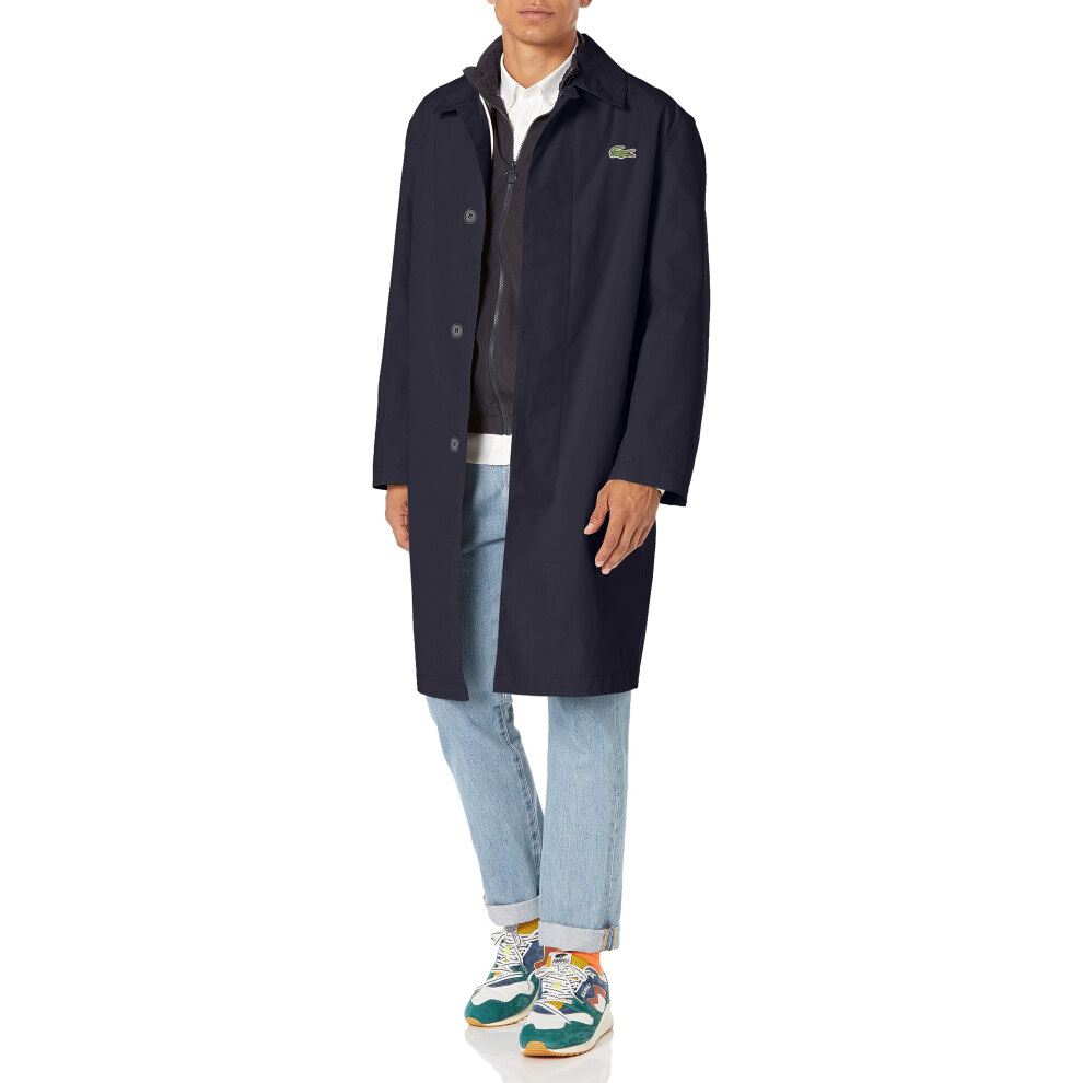 Lacoste Men's Front Pocket Trench Coat  Abysm