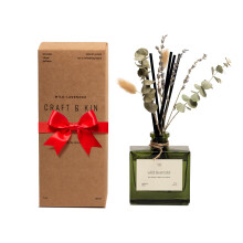 Craft & Kin Doftspridare med Torkade Blommor | 5 oz Vit Lavendel Doft | Elegant Doft för Hem