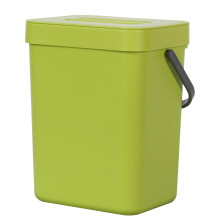 EKO Puro Wall-Mounted Trash Can with Lid  1.32 Gal / 5L Hanging Trash Can  Small Kitchen Compost Bin for Counter Top  Mini Food Waste Bin (G