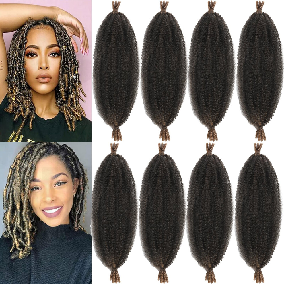 Kossys Unisex 8 Packs Springy Afro Twist Hair 10 Inch Pre-Separated Kinky Marley Twist Braiding Hair Soft Crochet For Distressed Faux Locs Spring Twist Hair For Wo