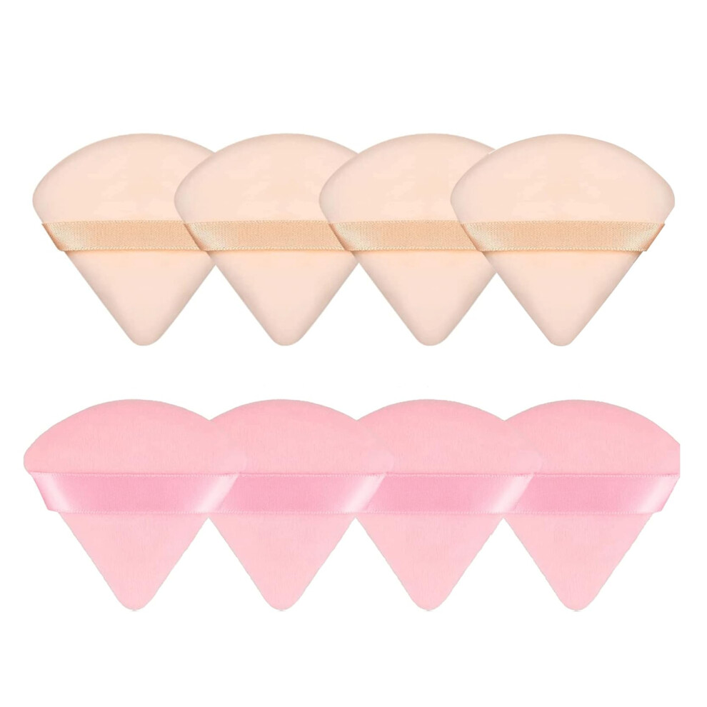 Mmq 8 Pieces Triangle Powder Puff Face Soft Triangle Makeup Puff Velour Cosmetic Foundation Blender Sponge Beauty Makeup Tools