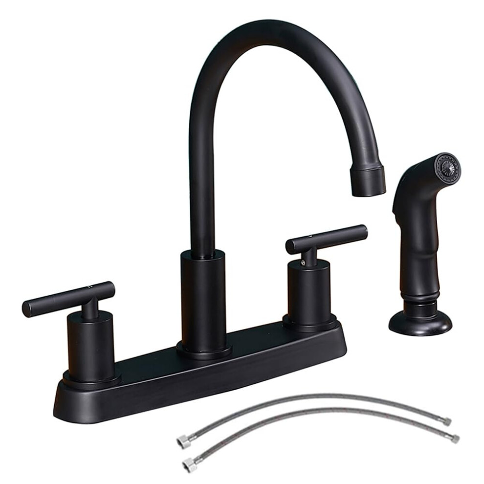 Robinet de cuisine noir Robinet de cuisine noir mat avec pulv   risateur 3 trous