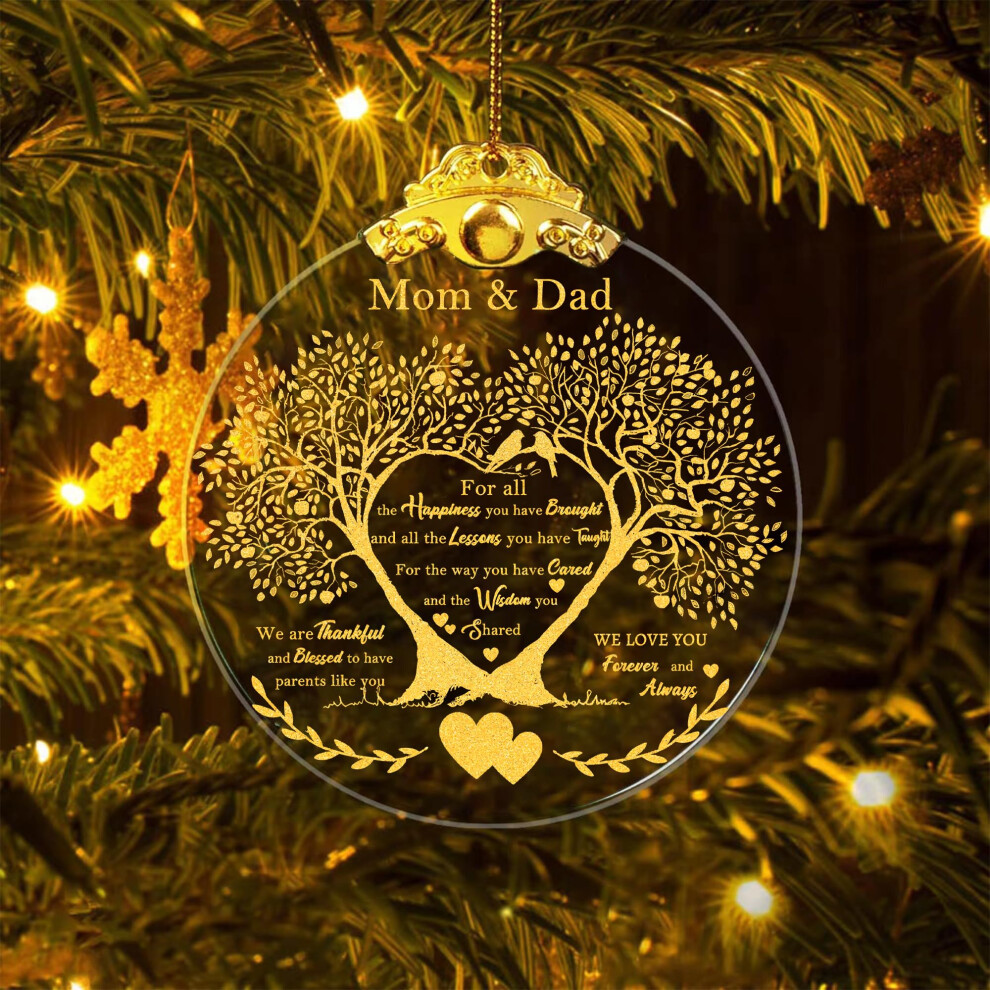 Jubileum Ornament Cadeau Voor Mama En Papa Huwelijksjubileum Mama En Papa Jubileum Ornament Mama En Papa Kerst Glazen Ornament Cadeau F-image