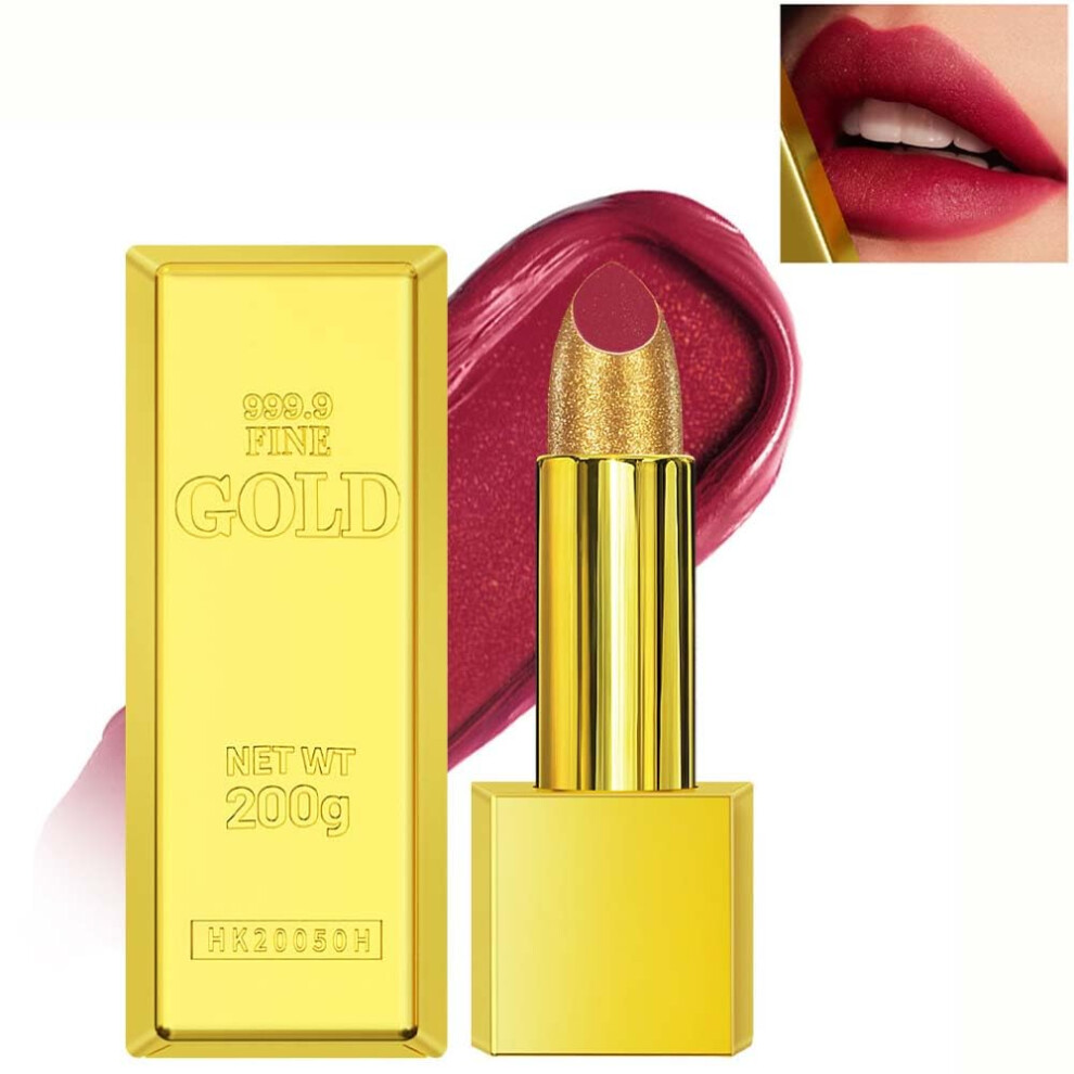 BEUKING Gold Lipstick Velvet Nude Red Pink Lip Tint Non-Smudge High Pigment Not Fade Smooth Long-Lasting Wear Non-Stick Cup Waterproof Matte-image-OPC-PFNHFCJ-NEW