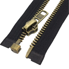 MebuZip Nr. 8, 53,3 cm, antikes Messing, mit Zhnen, trennender Jacken-Reiverschluss, Rechtshnder-Reiverschluss, robuste Metall-Reiverschlsse f