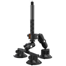 Suction Car Mount Camera for Insta360 Suction Cups Mount with 118cm Invisible Selfie Stick for Insta360 X4 X3 X2 X ONE Gopro 360 Rotation Ca