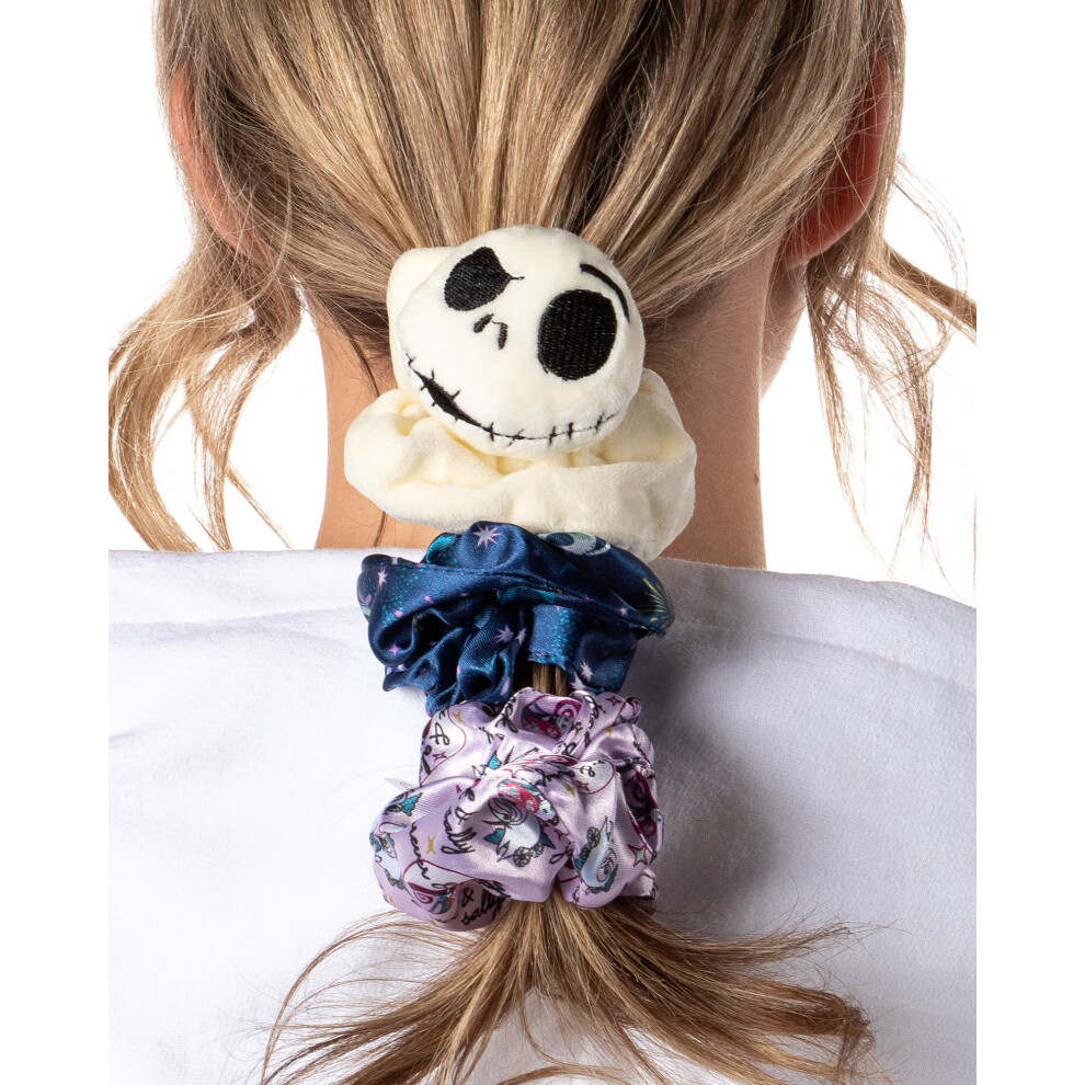 Disney The Nightmare Before Christmas Scrunchie Set Hair Ties Hair Accessories For All Hair Types 3 Piece Set  PainFree Remova