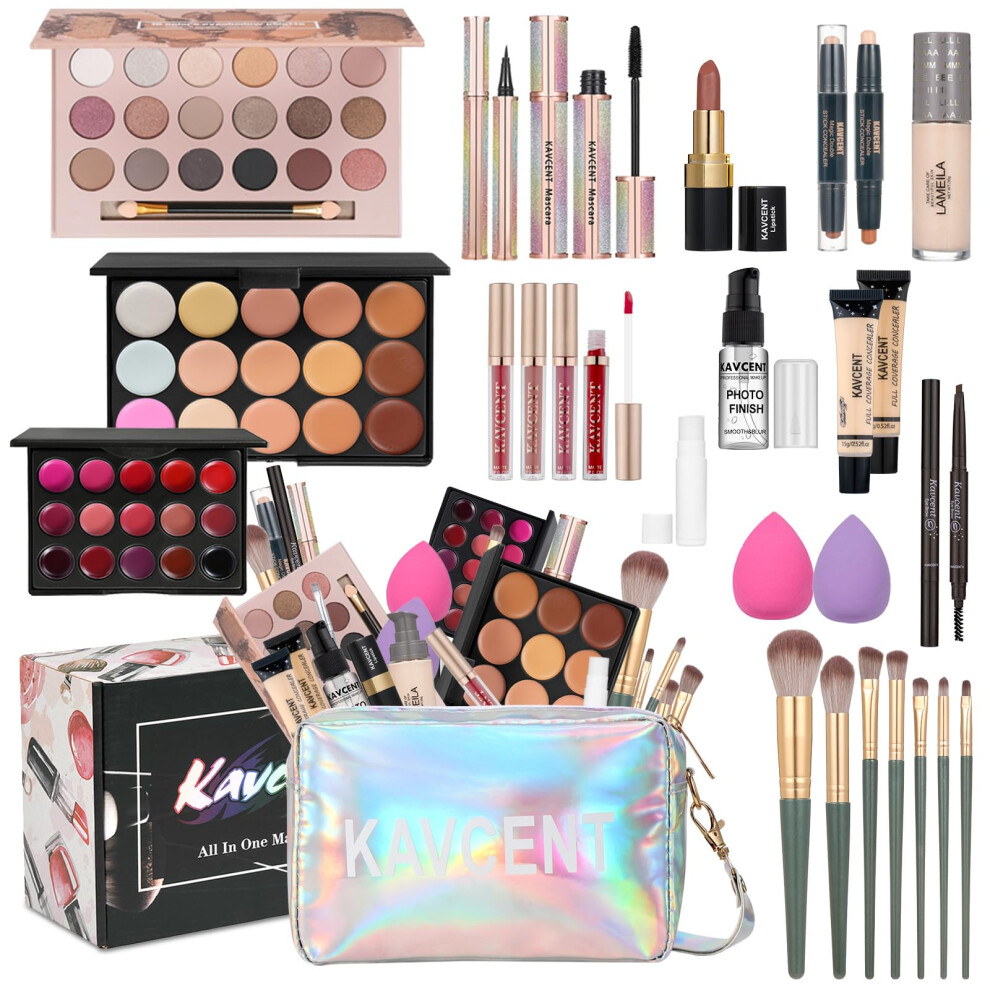 Kavcent Makeup Sets For Teens Makeup Kit For Women Full Kit Makeup Set Makeup Kit Eyeshadow Palette Foundation Mascara Contour Lipgloss Makeup Teenager Gift