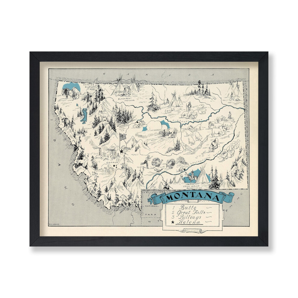 Poster Master Retro Montana Map Art 8x10 Affiche sans cadre D   coration murale pour salle de classe Bureau Dortoir Cadeau pour enseignant    tudiant