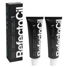 RefectoCil Creme-Haartnung 2er-Pack  Professionelle Haartnung fr langanhaltende Farbe  Schwarz (#1)