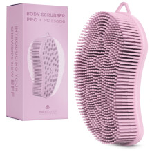 MainBasics Esfoliante Silicone Body Scrubber Pro 2-in-1 per Doccia, Loofah e Massaggiatore (Rosa Chiaro)