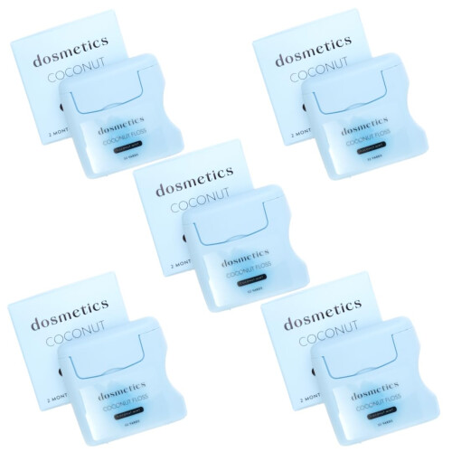 DOSMETICS Filo Interdentale Spesso Infuso con Olio di Cocco 5 Pezzi, Menta Cocco