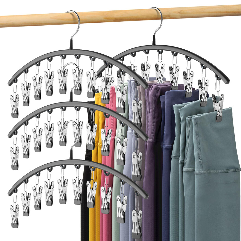 Volnamal Legging Organizer for Closet Metal Yoga Pants Hangers 4 Pack