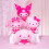 Hello Kitty Hello Kitty Kuromi 12" Rosa Monokrom Plush 2