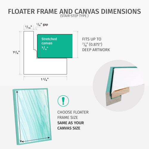 Marco flotante Pixy Canvas de 20 x 28 pulgadas para pinturas ...