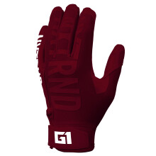 Nxtrnd G1 Youth Football Gloves Kids Sticky Receiver Gloves Maroon Youth Medium