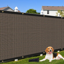 Cisvio 5 Fuß x 50 Fuß Sichtschutzzaun, 90 % Blockierung, robuste Schutzhülle, Netzzaun für Außenterrasse, Pool, Balkon, Braun
