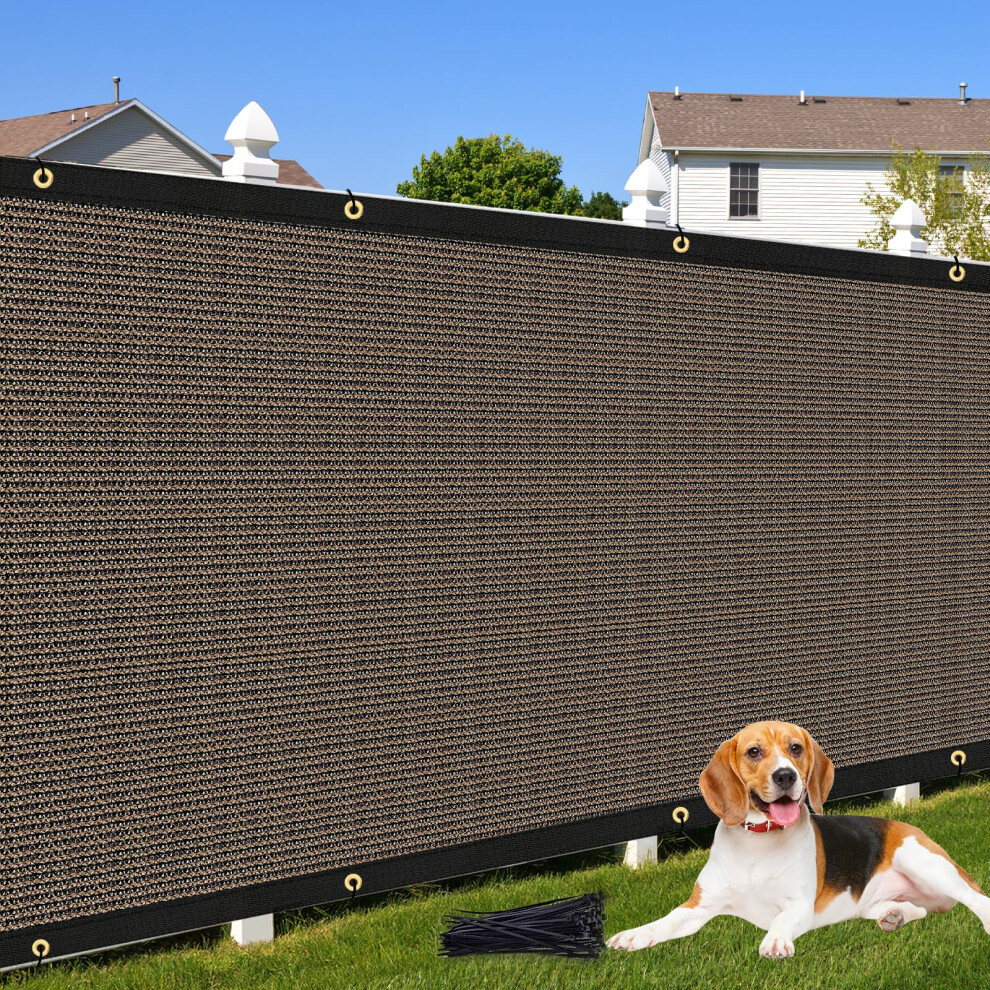 Cisvio 5ft x50ft Privacy Screen Fence 90% Blockage Heavy Duty Protective Covering Mesh Fencing for Outdoor Patio Pool Balcony Brown