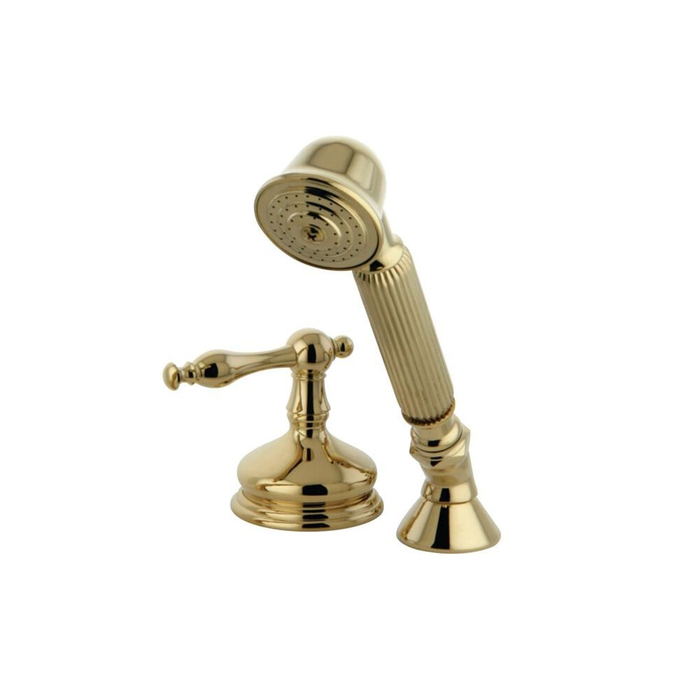 Kingston Brass Ksk3332nltr Deck Mount Hand Shower With Diverter For Roman Tub Faucet, Polished Brass 663370108297