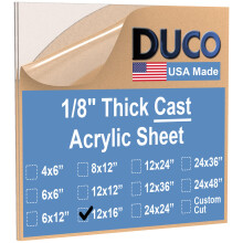 Duco Clear Cast Acrylic Sheets 1/8 Dik 12 X 16 - Pak van 2 Clear Acrylic Sheet - Dunne Plexiglas Plaat 1/8 Inch Dik voor DIY Crafts Plexiglas Win