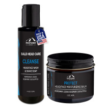 Mountaineer Brand Glatzenpflege fr Mnner | Cleanse Shampoo (4oz) und Protect Moisturizing Balm (2oz) | All Natural Daily Skin Care Wasch- und Rasie