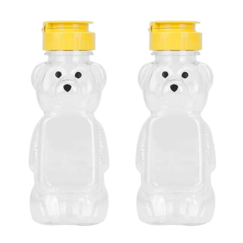 Ymhapp 2 Pcs 8 Oz Plastic Bear Honey Bottle Jars, Empty Honey Squeeze Bottle With Flip-top Lid For Storing And Dispensing, Yellow Flap Caps For Storing And Dispensing Garlic Presses - View #10