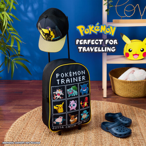 Pokémon Παιδική Τσάντα Ροδάκι με Pokemon 15”, 10.5 Λίτρα 2 Ρόδες Μαύρη (Μαύρη/Πολύχρωμη) 1