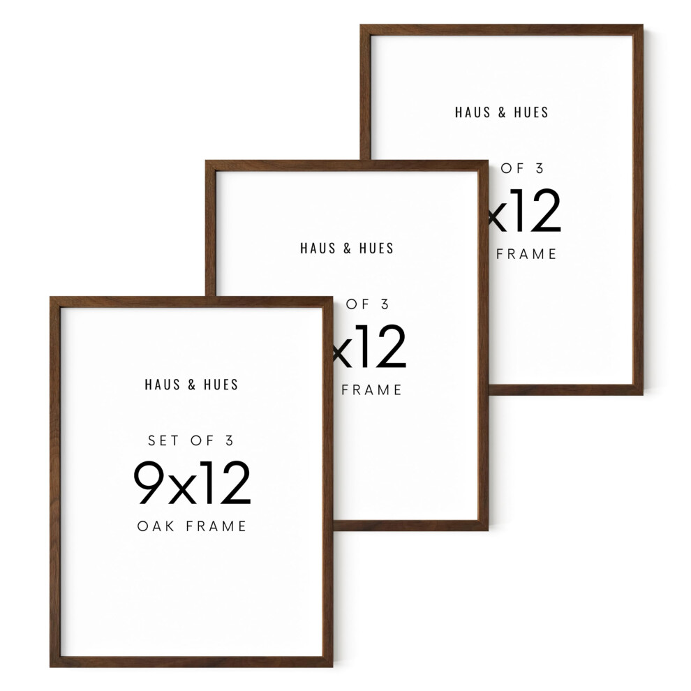 Ensemble de 3 cadres photo 9x12 HAUS AND HUES Cadres photo 9x12 Cadres photo en bois Cadres photo 9 X 12 Cadres photo en bois naturel 12x9 Pic