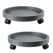 2 Pacote de Caddies de Vaso de 14,2 Polegadas com Rodas, Base Rolante para Plantas em Vaso