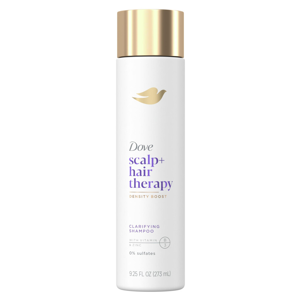 Dove Density Boost Clarifying Shampoo Scalp + Hair Therapy for Gentle Cleansing  with Vitamin B3  Zinc and 0% sulfates  9.25 oz