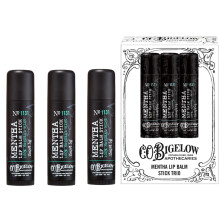 C.O. Bigelow Trio de Bastões de Bálsamo Labial Mentha, Hidratante com Manteiga de Karité e Óleo de Hortelã