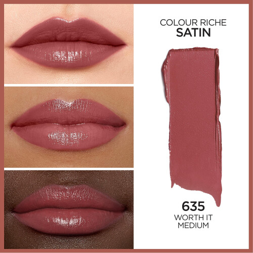 L’Oréal Paris L'Oreal Paris Colour Riche Satin Lipstick για Ενυδατωμένα Χείλη, Αρκετά Μεσαίο, 0.13 Oz 1