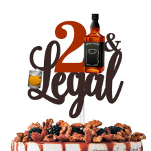 Glitter 21 Legal Cake Topper Cheer to Whisky Theme Party Decoration Supplies Barba?i Baie?i Happy 21st Birthday Party Decor Supplies