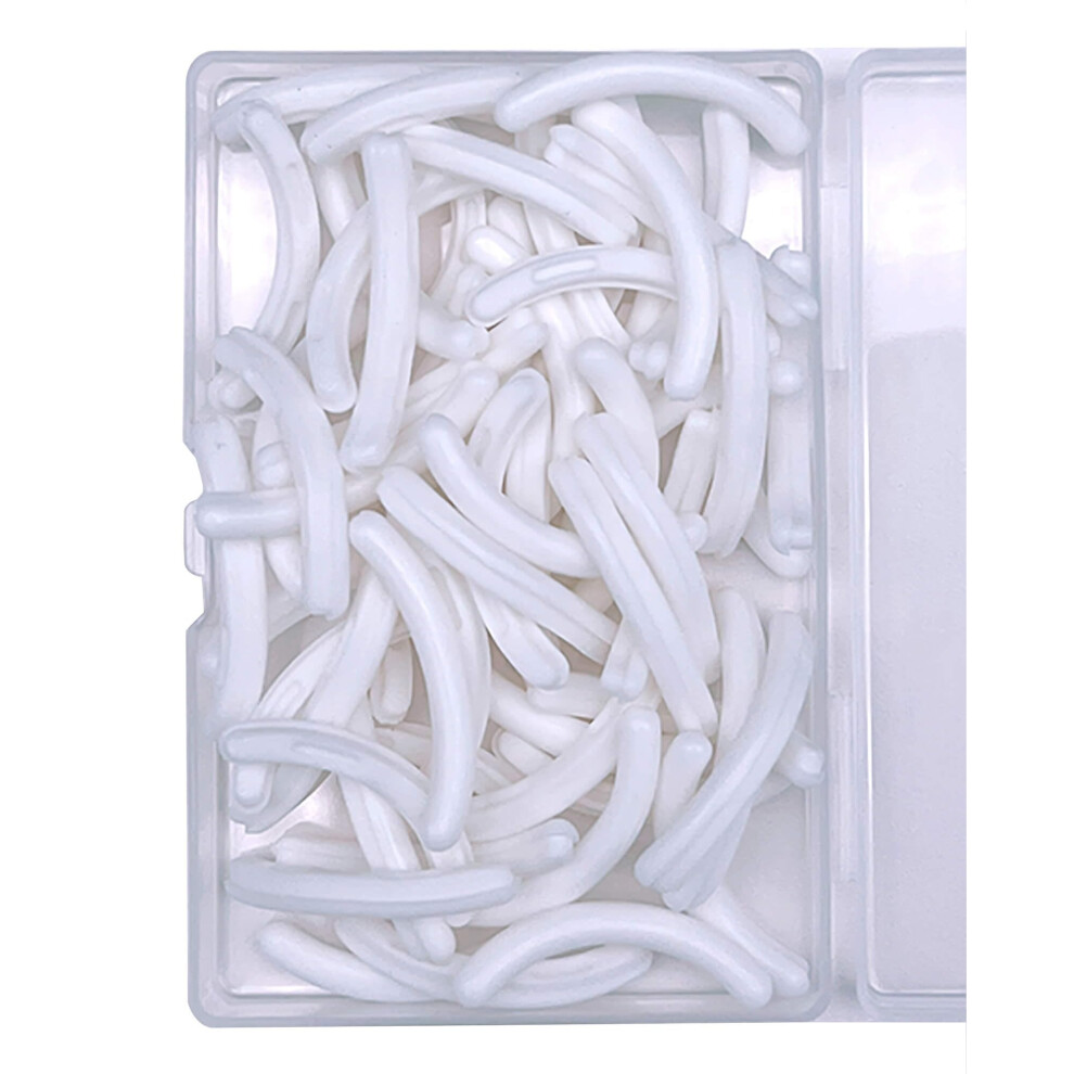 Jeufond 80 Ricariche Per Piegaciglia, In Gomma Siliconica, Universali, Con Scatola Trasparente (Bianco)-image