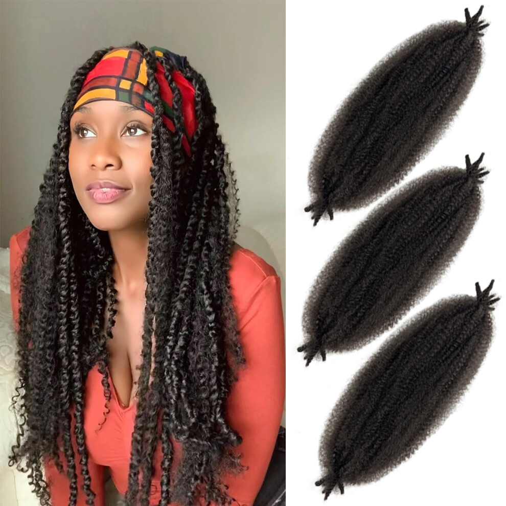 Paraglame Unisex Not,Specified 18 Inch Wrapping Hair For Soft Locs Cuban Twist Hair 3 Packs Preseparated Springy Afro Twist Hair Extension For Women Kids Kinky Afro Twi