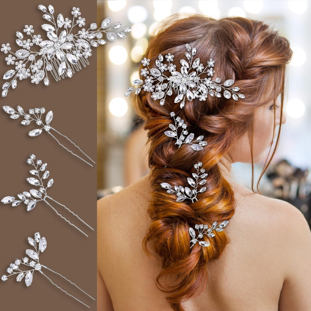 Accessoires de cheveux de mariage : Coiffe de mari   e avec postiche pour mari   es en argent